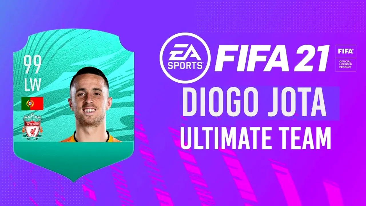 Diogo Jota se antrenează în FIFA 21, în timp ce e accidentat! Atacantul are una dintre cele mai puternice echipe din joc