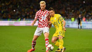 Șevcenko, îngenuncheat de Kramaric! Tracul din partea secundă a costat Ucraina. Vedetele Croației vor răspunde "prezent" la baraj