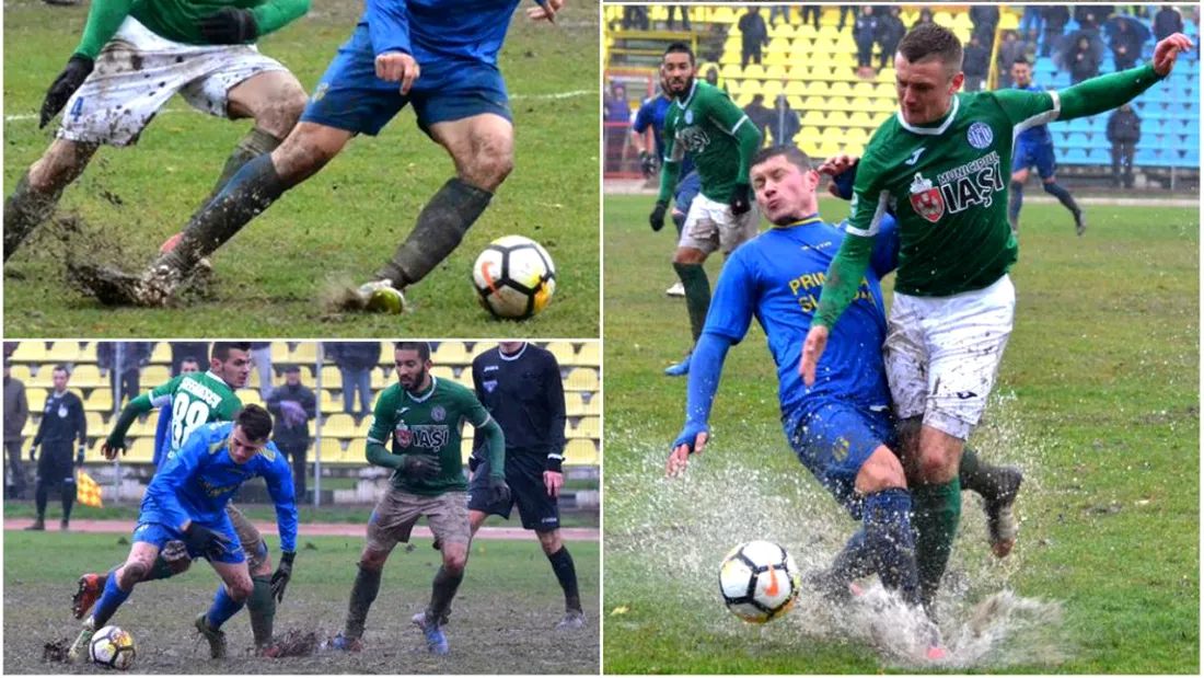 Calificare în noroi!** Iașiul merge în sferturile Cupei după un 2-0 chinuitor la Slobozia, pe un teren desfundat. Unirea n-a putut produce surpriza