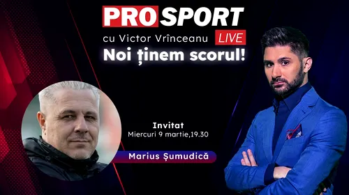 ProSport Live, o nouă ediție premium pe prosport.ro! Marius Șumudică, one-man show, vorbește despre cele mai importante subiecte din fotbal!