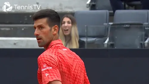 Tensiuni fără precedent la meciul lui Novak Djokovic de la Roma! Reacția sârbului după ce adversarul l-a lovit cu mingea, când era întors cu spatele | VIDEO