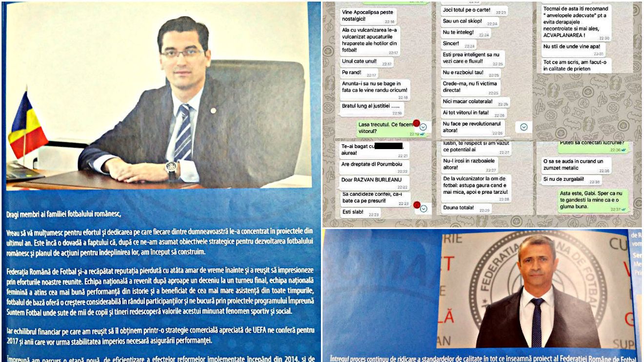 "Guvernanța corporatistă" a la FRF. Oficial: "Dragi membri ai familiei fotbalului românesc", "federația și-a recăpătat reputația pierdută" și "zona operațională a fost adaptată la nevoile membrilor afiliați". Neoficial: "Te-ai băgat cu c... în p... aiurea!"