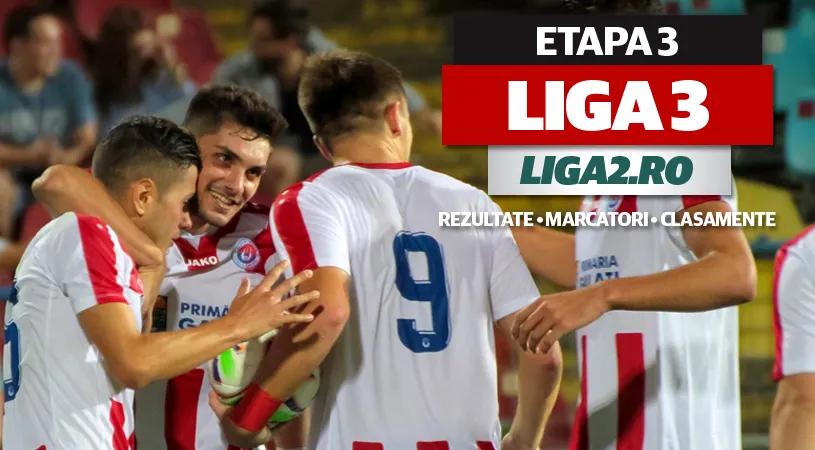 Oțelul era să piardă la Focșani, Farul și Petrolul au obținut noi victorii. Scorul rundei a fost 14-0. De Amorim și Daniel Benzar au înscris pentru FCSB 2.** Rezultatele și marcatorii etapei 3