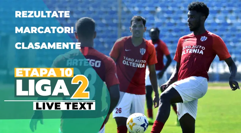 Liga 2, etapa 10 | CSC Șelimbăr obține scorul rundei, în deplasare. Ceahlăul umilește Afumațiul, iar Focșaniul reușește surpriza și bate Slatina. Egal spectaculos în ”Derby de Metal”