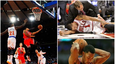 VIDEO | Genunchi de cristal! Derrick Rose s-a accidentat grav pentru a treia oară în ultimii trei ani. Cât va sta pe tușă