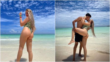 Cine e spartana blonda care îl ajută pe Ștefan Baiaram să treacă peste accidentare și operația suferită! Iubita fotbalistului de la Universitatea Craiova e luptătoare și are mare grijă de el | GALERIE FOTO