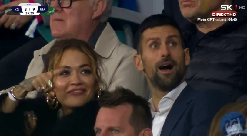 Reacții savuroase după ce Novak Djokovic a fost surprins împreună cu Rita Ora la finala CM de rugby: „Au rezolvat criza din Kosovo!