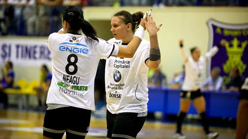 CSM București, chinuită la Brașov, în etapa a doua a Ligii Naționale feminine la handbal. Campioana s-a impus cu 22-20, dar Corona a condus până în minutul 42
