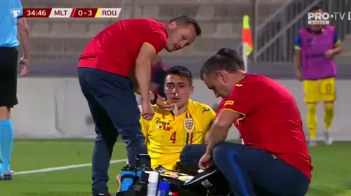 Nedelcearu a aflat cum îl va marca accidentarea suferită în meciul cu Malta: „Mi-au dat lacrimile”. Fostul fundaș al lui Dinamo a fost lovit în față de un adversar cu genunchiul