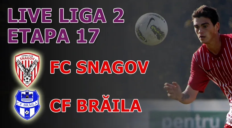 FC Snagov - CF Brăila 0-2** Echipa lui Viorel Ion, la egalitate cu locul 2