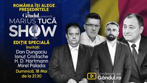 Gândul prezintă Marius Tucă Show -Ediție Specială, duminică, 18 mai, de la ora 20.00, live pe Gândul. România își alege președintele!