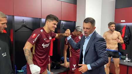 Eduard Novak, euforic în vestiarul lui CFR Cluj după calificarea în grupele Conference League! Cristi Balaj: „La gol am sărit în brațele domnului ministru"