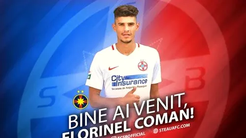 FCSB a anunțat transferul lui Florinel Coman. Durata contractului și ce număr va purta 