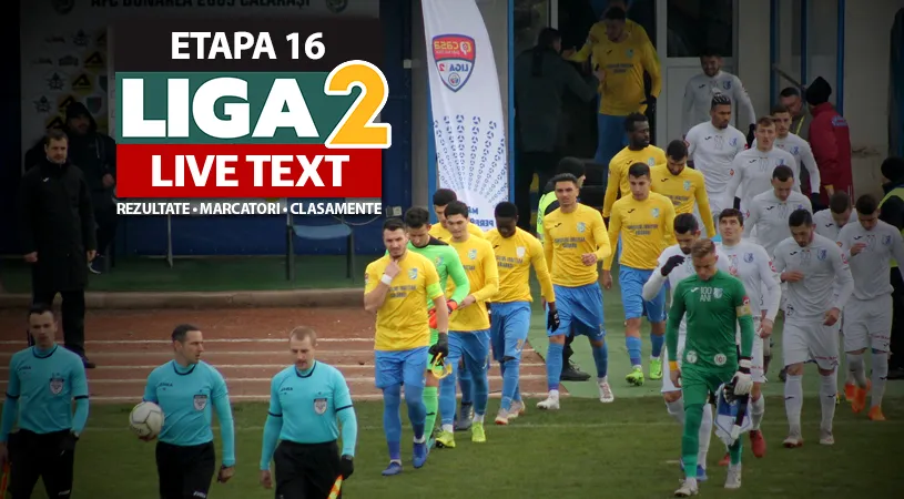 Liga 2, etapa 16 | Dunărea Călărași urcă din nou pe poziție de play-off după remiza cu Farul. FK Csikszereda și Unirea Slobozia încep anul cu victorii. Meciul de la Slatina a fost amânat o zi