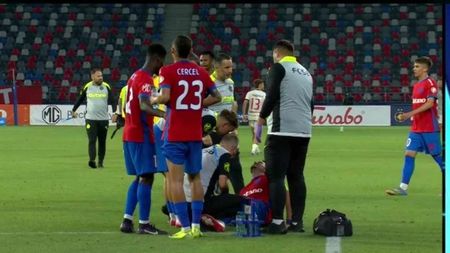 Panică la FCSB: Adrian Șut s-a accidentat în finalul meciului cu Hermannstadt! Durerea i se citea pe față, iar medicii au intervenit de urgență