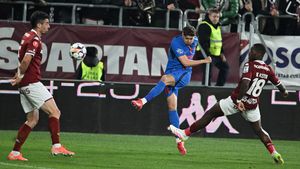 Rapid București - FCSB 1-2, în etapa 6 din play-off-ul Superligii. Echipa lui Gigi Becali câștigă în Giulești pentru prima dată după 11 ani și se distanțează în fruntea clasamentului