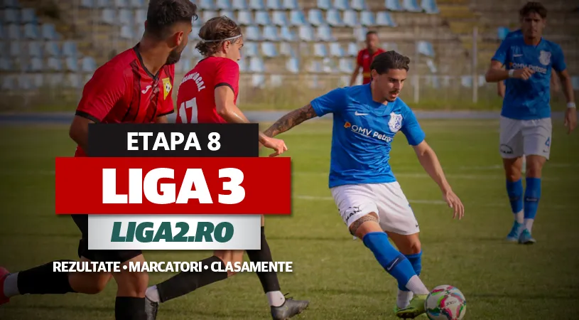 Liga 3, etapa 8 | Farul 2 și CSM Reșița continuă cu punctaj maxim. Scor ca la teatru între Dinamo 2 și Moreni. Dante defilează în Seria 1, CS Hunedoara ia puncte mari la Ungheni
