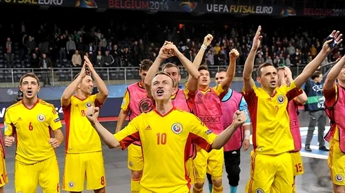România, euforică după victoria cu 6-1 cu Belgia la Europeanul de futsal. 