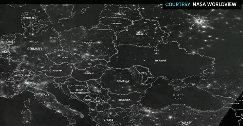 NASA surprinde întunericul din Ucraina după atacurile rusești