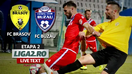 Final halucinant pe Tineretului, între FC Brașov și FC Buzău, cu trei goluri în ultimele minute. ”Dubla” în două minute a lui Vlad Mihalcea a fost anulată în prelungiri de Ekollo