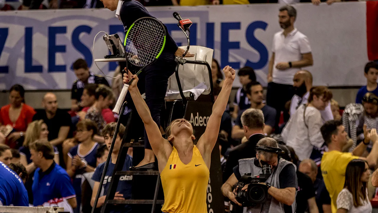 Prima reacție a Simonei Halep după victoria din meciul inaugural al semifinalei de Fed Cup cu Franța: 