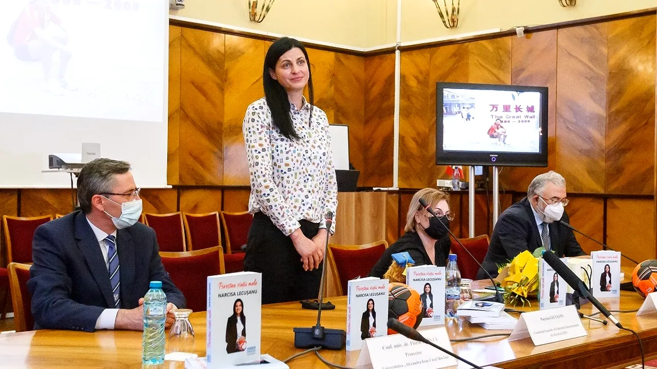 Narcisa Lecușanu și-a lansat cartea autobiografică la Iași, la Universitatea „Alexandru Ioan Cuza”. Discurs cu lacrimi în ochi al fostei mari handbaliste