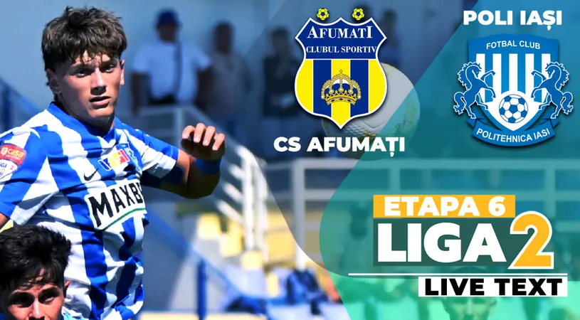 CS Afumați pune la colț Poli Iași și trece peste moldoveni în clasamentul Ligii 2. Echipa lui Vasile Neagu i-a predat fotbal celei a lui Tony da Silva