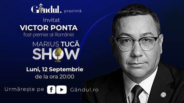 Marius Tucă Show începe luni, 12 septembrie, de la ora 20.00, live pe gândul.ro