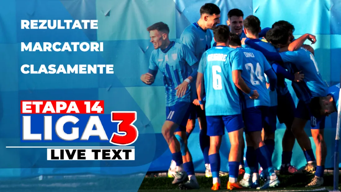 Liga 3, etapa 14 | FC Bacău a spulberat fostul lider și a obținut scorul zilei. Unirea Alba Iulia s-a impus la limită la Mediaș, iar SCM Zalău a fost ținut în șah la Cluj