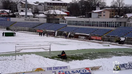 Cum arată terenul de la Botoșani înaintea meciului cu FCSB! Stadionul e înzăpezit. Măsurile luate de autoritățile locale