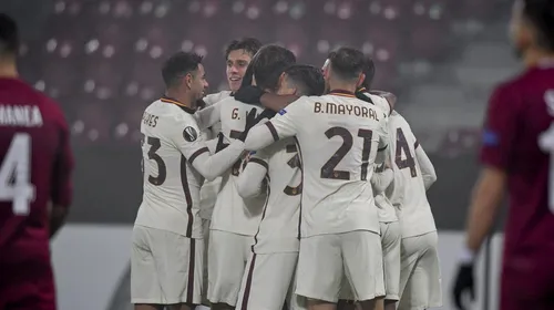 CFR Cluj – AS Roma 0-2. Campioana României, aproape de eliminarea din Europa League | Video Online în Grupa A din Europa League
