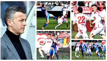 Dinamo luptă ca la rugby pentru promovare! Ovidiu Burcă vrea determinare, deși ”câinii” au făcut doar remiză cu Gloria Buzău: ”Posibilitățile sunt limitate, dar ne batem pentru fiecare centimetru de teren”