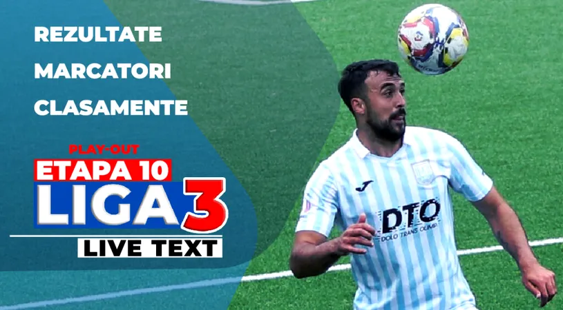 Liga 3, ultima etapă din play-out | 9-2, scorul rundei, încasat de ultima retrogradată din Seria 8. Şomuz Fălticeni și Unirea Alba Iulia au obținut și ele victorii la scor de maidan. A retrogradat și Tricolorul Breaza