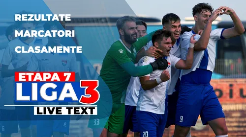 Liga 3, etapa 7 | Poli Timișoara, încă un pas greșit. CS Tunari a executat liderul invincibil CS Blejoi și i-a luat locul, iar derby-urile dintre primele clasate din seriile 7, 8 și 10 s-au încheiat cu remize. Primul semieșec și pentru SCM Râmnicu Vâlcea