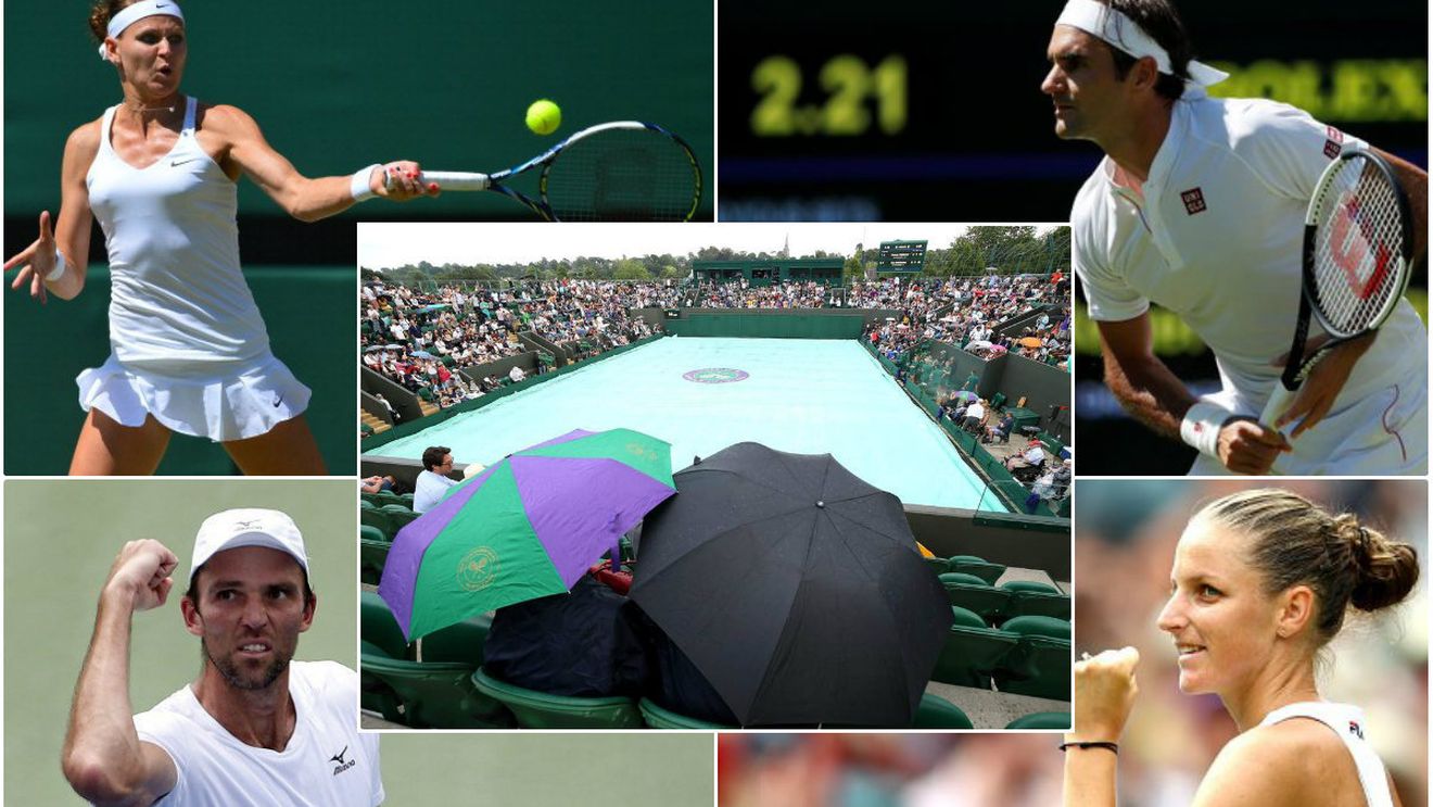 3 repere ale zilei a 3-a la Wimbledon 2018. Ploaia a intervenit, Federer a fost mai mult ca perfect la serviciu, duel fabulos între giganți și o notă surprinzătoare pentru jocul unei rivale a Simonei Halep