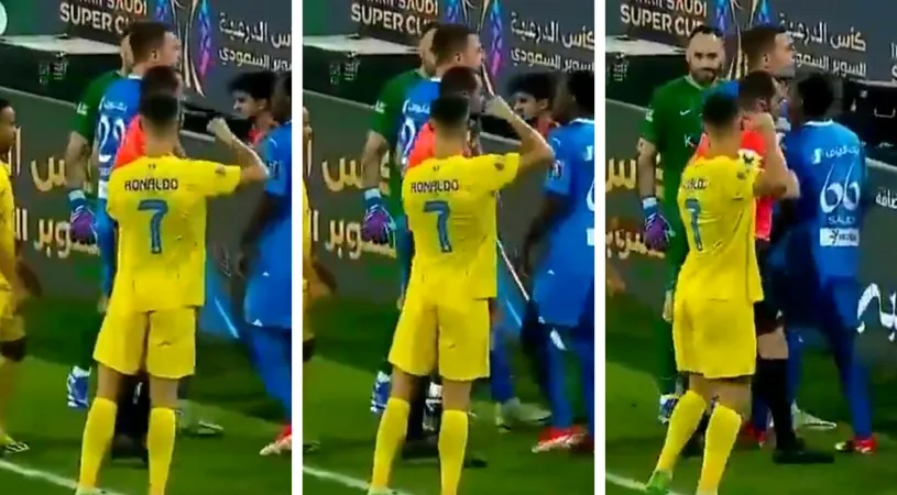 A vrut Cristiano Ronaldo să-l lovească pe arbitru cu pumnul în duelul Al Hilal - Al Nassr 2-1? Portughezul a văzut cartonașul roșu în Supercupa Arabiei Saudite și a fost protagonistul unor imagini șocante