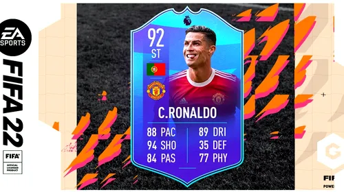 POTM Cristiano Ronaldo în FIFA 22! Atacantul are un super card de ePremier League în modul online de joc