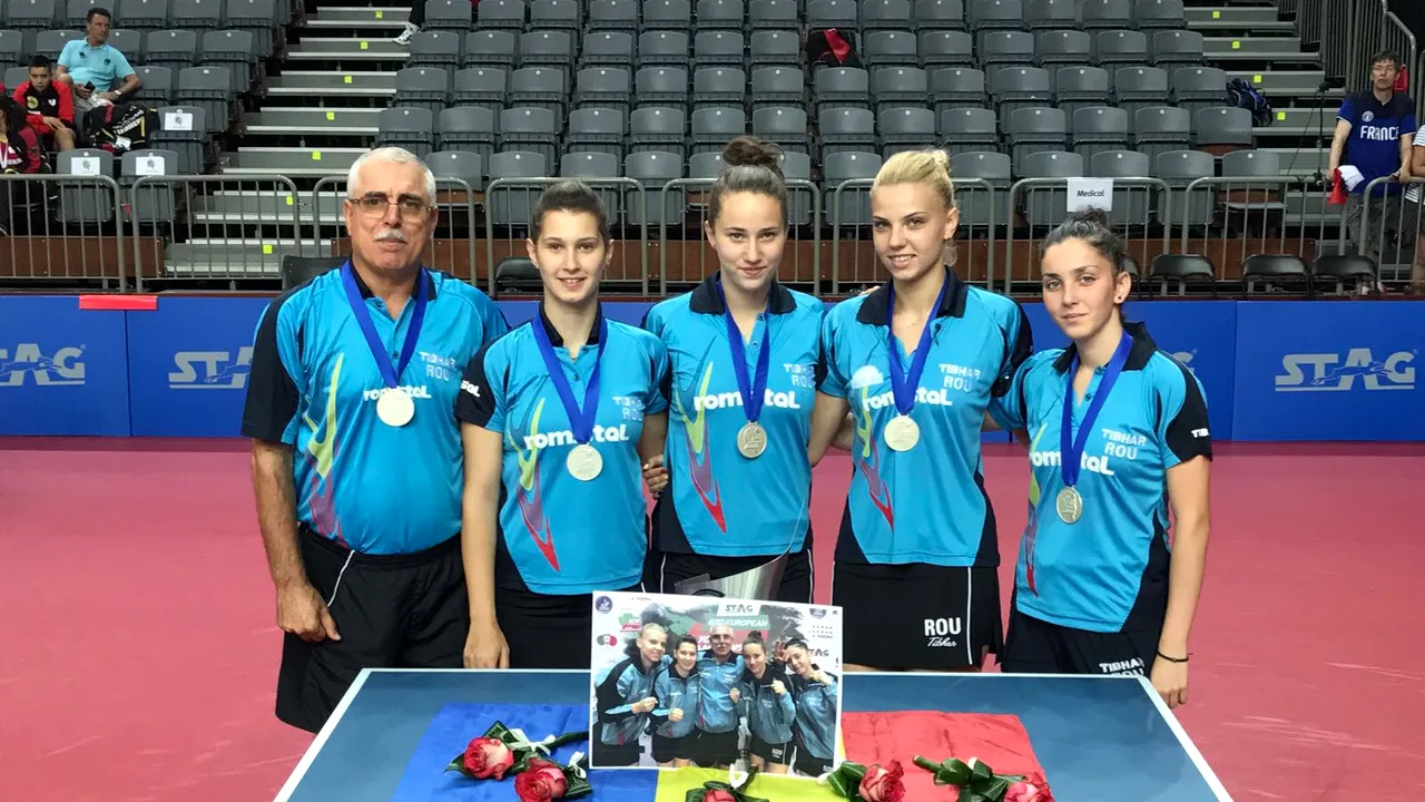 Tenis de masă | De două ori pe podium la Campionatele Europene de Juniori: România a câștigat argintul cu echipa feminină și bronzul la băieți