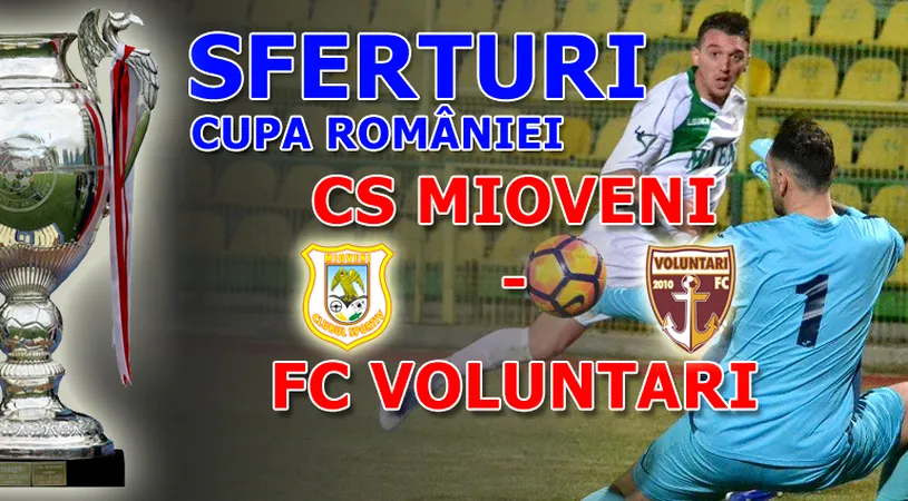 CS Mioveni pierde în prelungiri meciul cu FC Voluntari și iese din Cupa României în sferturi.** Argeșenii au fost în multe momente mai buni decât ilfovenii