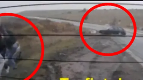 VIDEO INCREDIBIL. Ei sunt cei mai norocoși români! Cum au scăpat de un accident fatal 