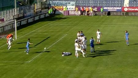Faza zilei la Clinceni! CFR Cluj s-a făcut de râs la lovitura liberă a lui Raul Rusescu. Emoții uriașe pentru Arlauskis, deși Ciprian Deac a dublat zidul | FOTO & VIDEO