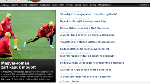 Articol în limba română într-o publicație maghiară, cu ocazia meciului Ungaria-România