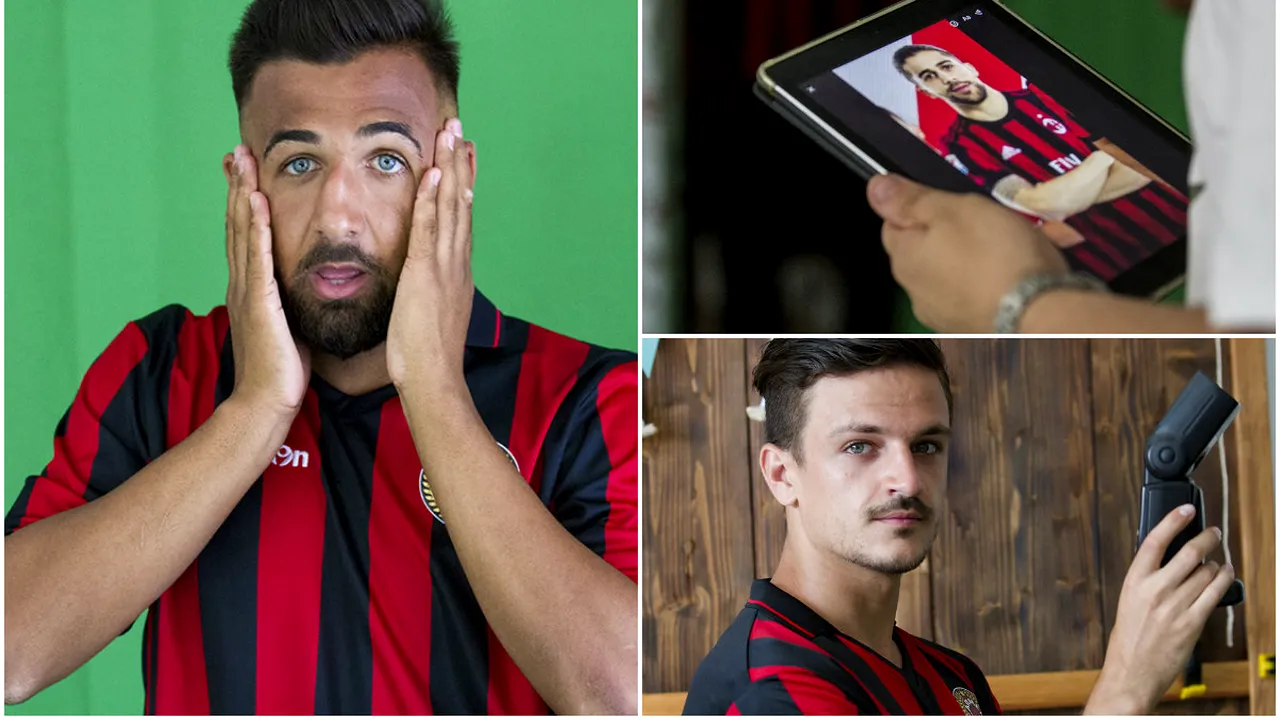 FOTO REPORTAJ | Carmen, la ședință foto:  băieții lui Adi Matei vor să impresioneze în Liga a patra ca starurile Milan-ului. Cum se transformă o vizită în studio într-un test fizic