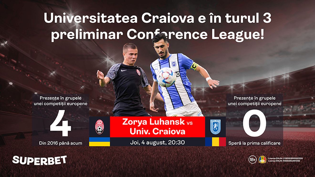 ADVERTORIAL | Universitatea Craiova e în turul 3 preliminar Conference League! Cât de accesibil e adversarul lor?