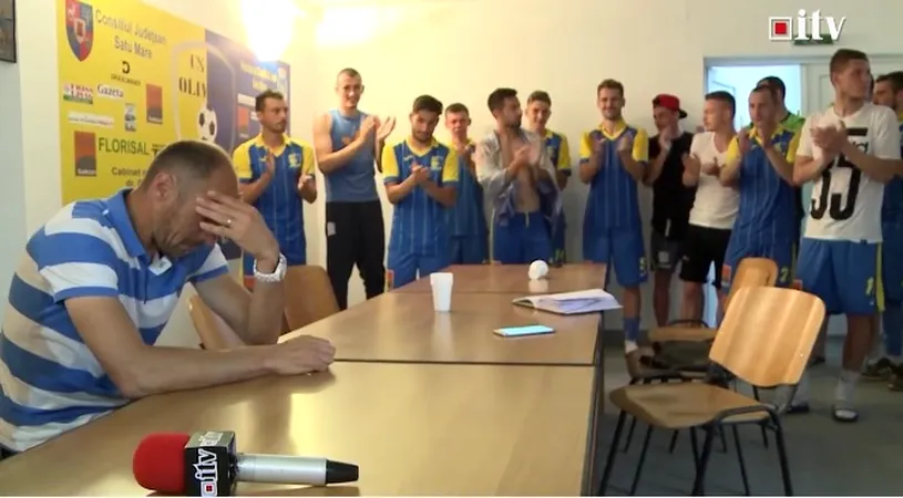 EMOȚIONANT | Bogdan Andone, în lacrimi la finalul victoriei zdrobitoare cu Brăila** după ce toți jucătorii l-au aplaudat și i-au scandat numele în conferința de presă | VIDEO