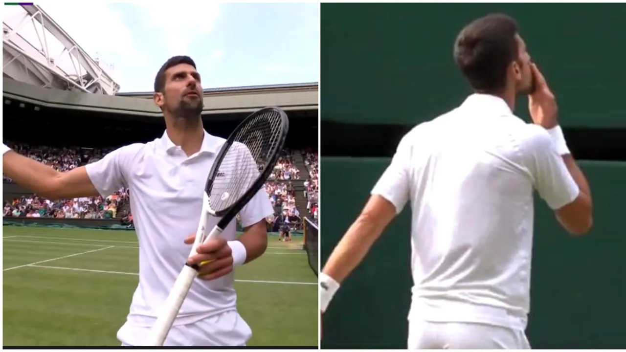 Novak Djokovic a făcut show pe teren în timpul finalei de la Wimbledon! Gesturi ironice către spectatori și reproșuri la adresa arbitrului | FOTO & VIDEO